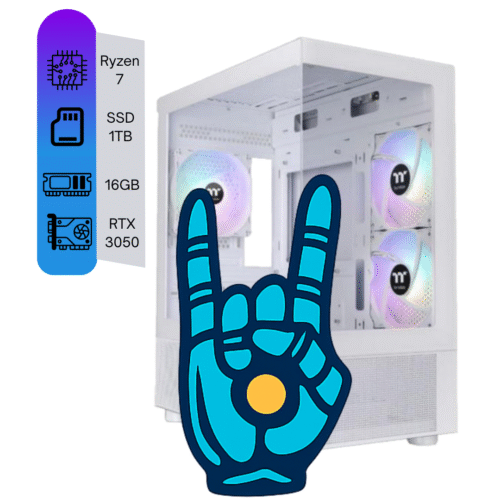 Ryzen 7 5800XT – A520 – 1TB – 16GB – RTX 3050 – 550w 80+ – Gabinete Vidrio templado